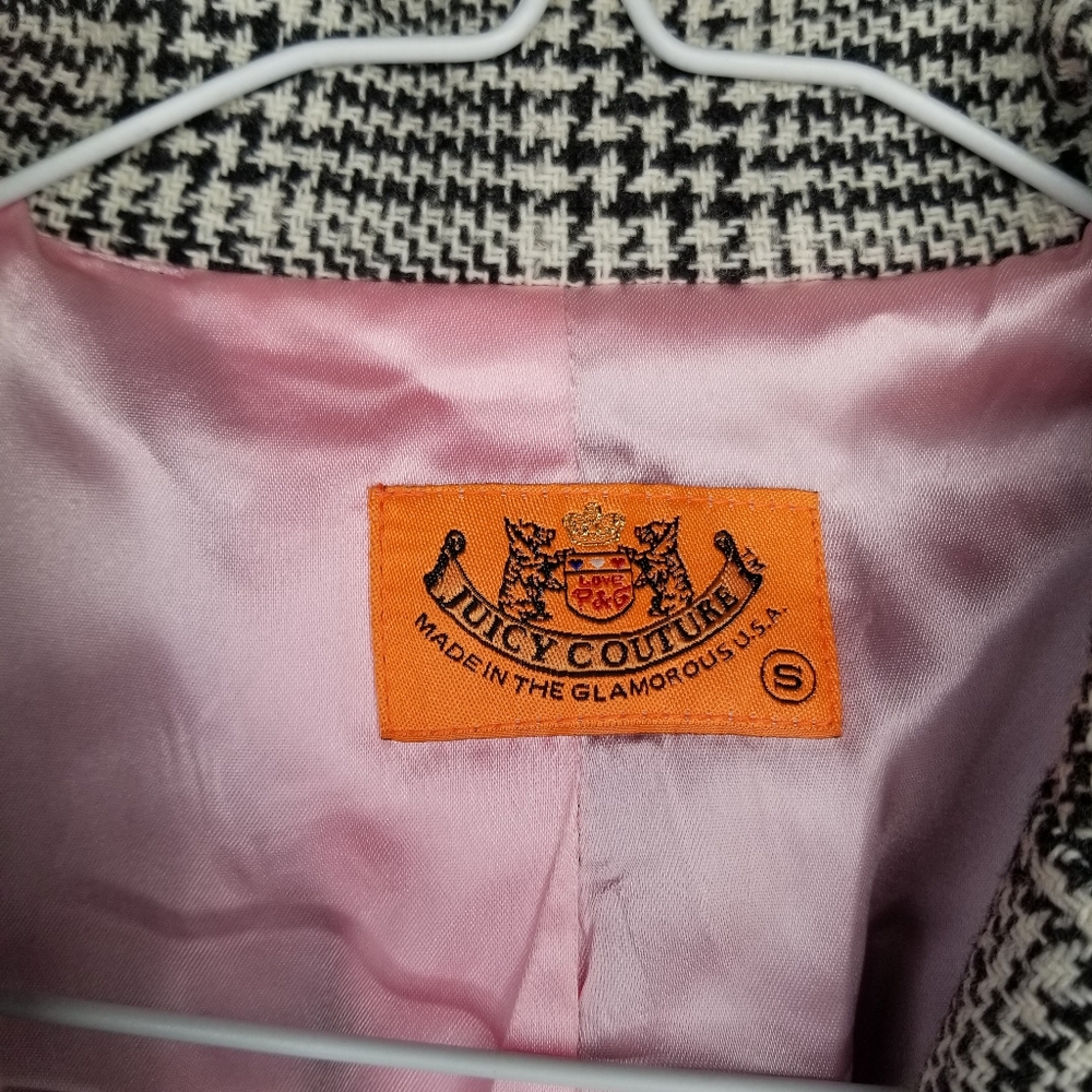 Y2K Juicy Couture Wool Houndstooth Blazer Jacket Women's Size S - Picture 6 of 7